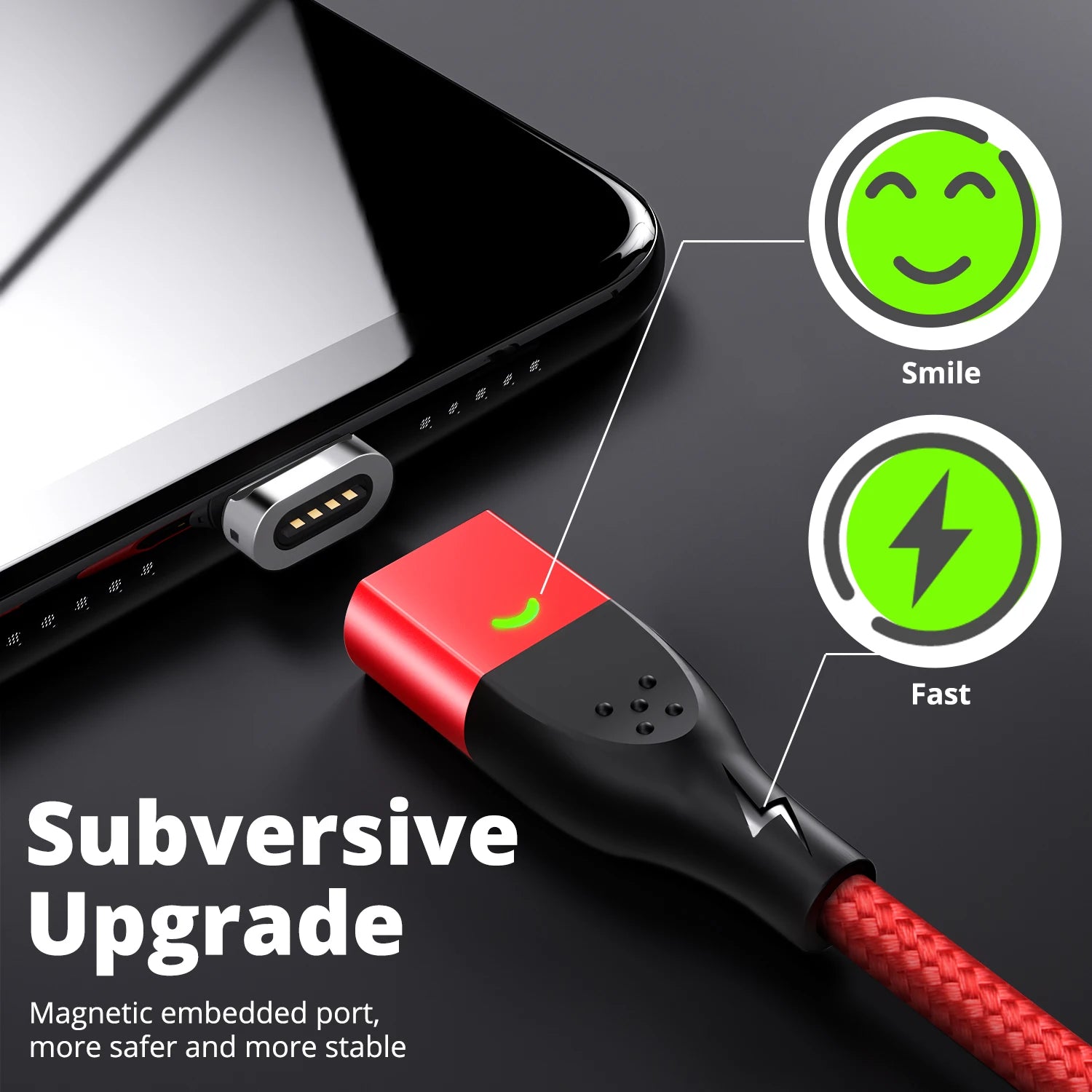 FONKEN Magnetic Cable Type C Magnetic Charge Cable Micro USB Magnet Charger