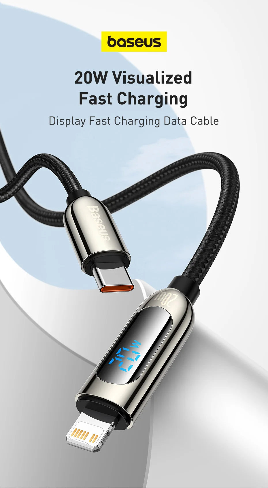 Baseus 20W PD USB C Cable Fast Charging Cable for iPhone 14 13 12