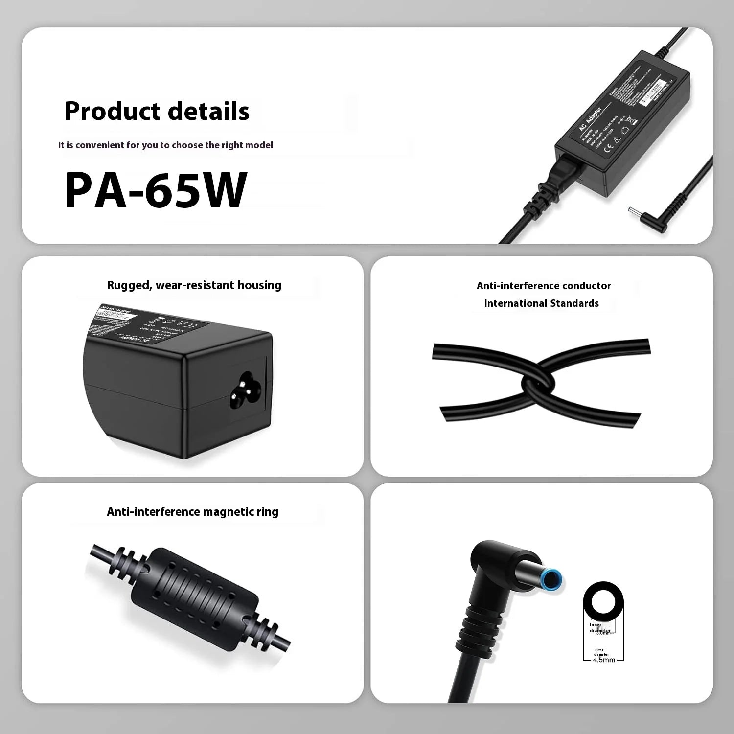 19.5V 3.33A 65W 4.5*3.0mm Adapter Laptop Charger For HP Envy17-j010us