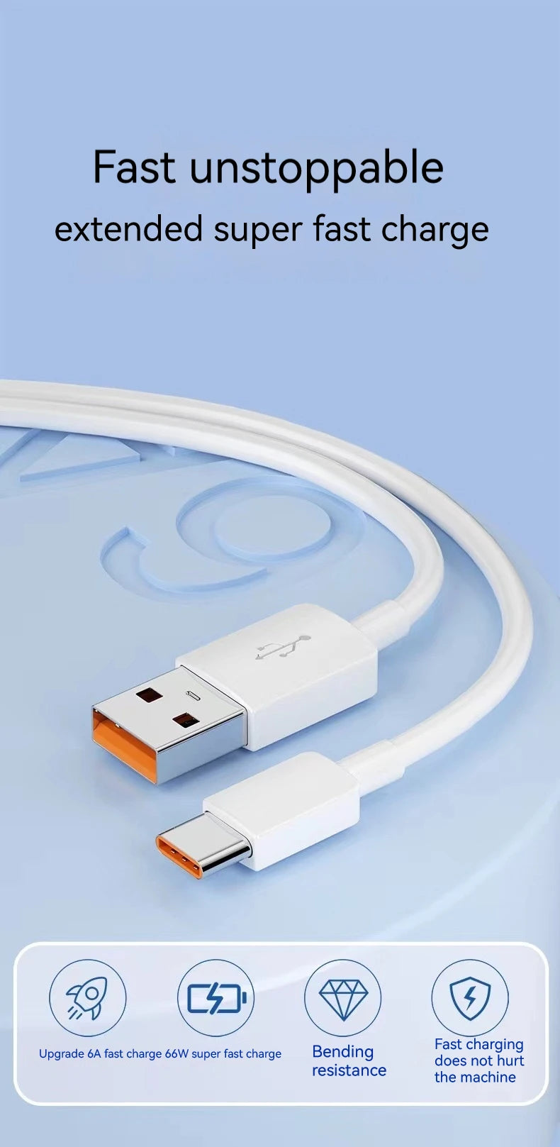 Micro USB Data Cable Type C 6A Fast Charge 1M 2M 3M 5M 8M 10M 12M