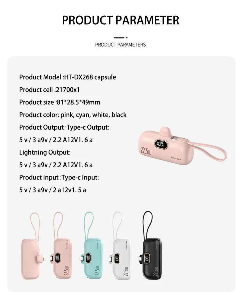 Mini Convenient Mobile Power Bank 30000mah Portable Fast Charging