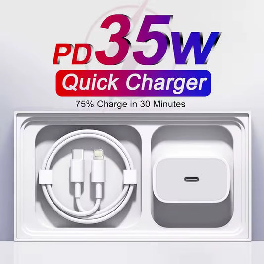 PowerUp 35W Type-C Fast Charging Charger Set – Includes Box and Cable