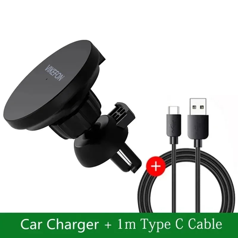 VIKEFON 30W Magnetic Car Wireless Charger For iPhone 12 13 14 15 pro max