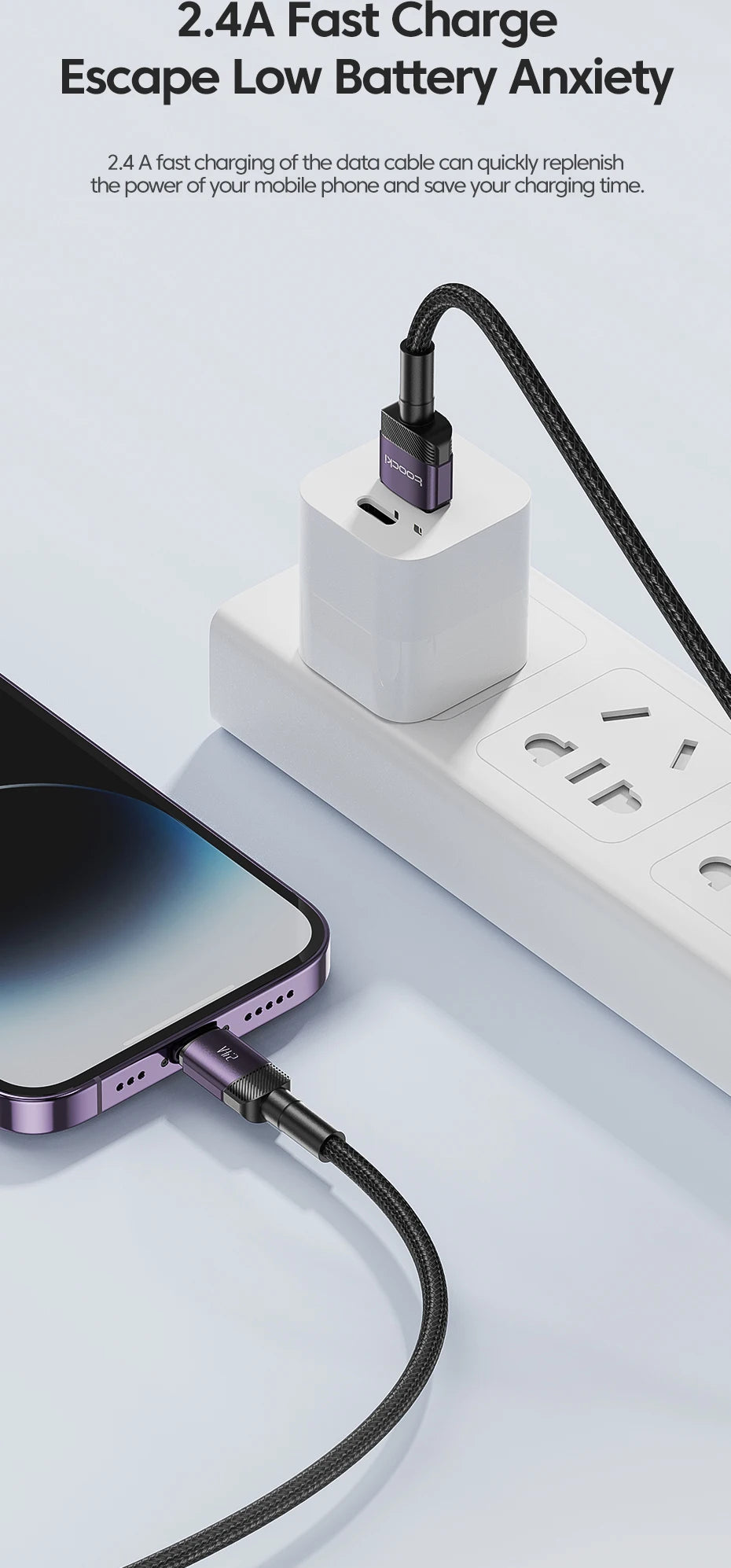 Toocki USB Cable For iPhone 14 13 12 Pro Max X XS XR 8 7 Plus iPad Fast Charging