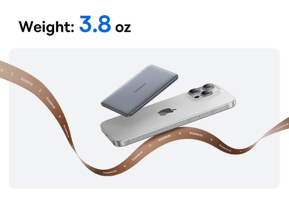 Baseus 5000mAh Magnetic Power Bank 15W Wireless 20W Wired Charging Thin