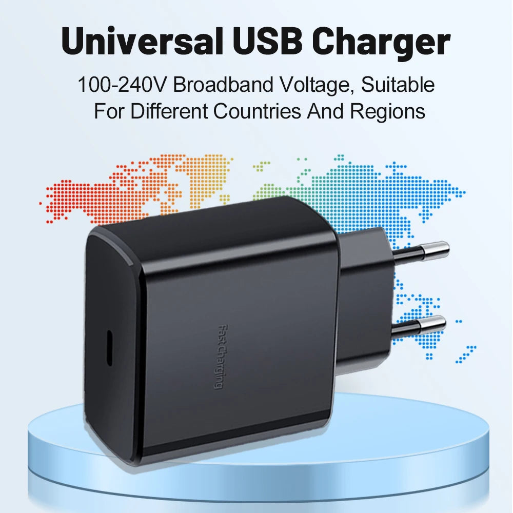 45W PD Charger For Samsung Galaxy S24 S23 S22 Quick Charge 3.0 USB C to Type C