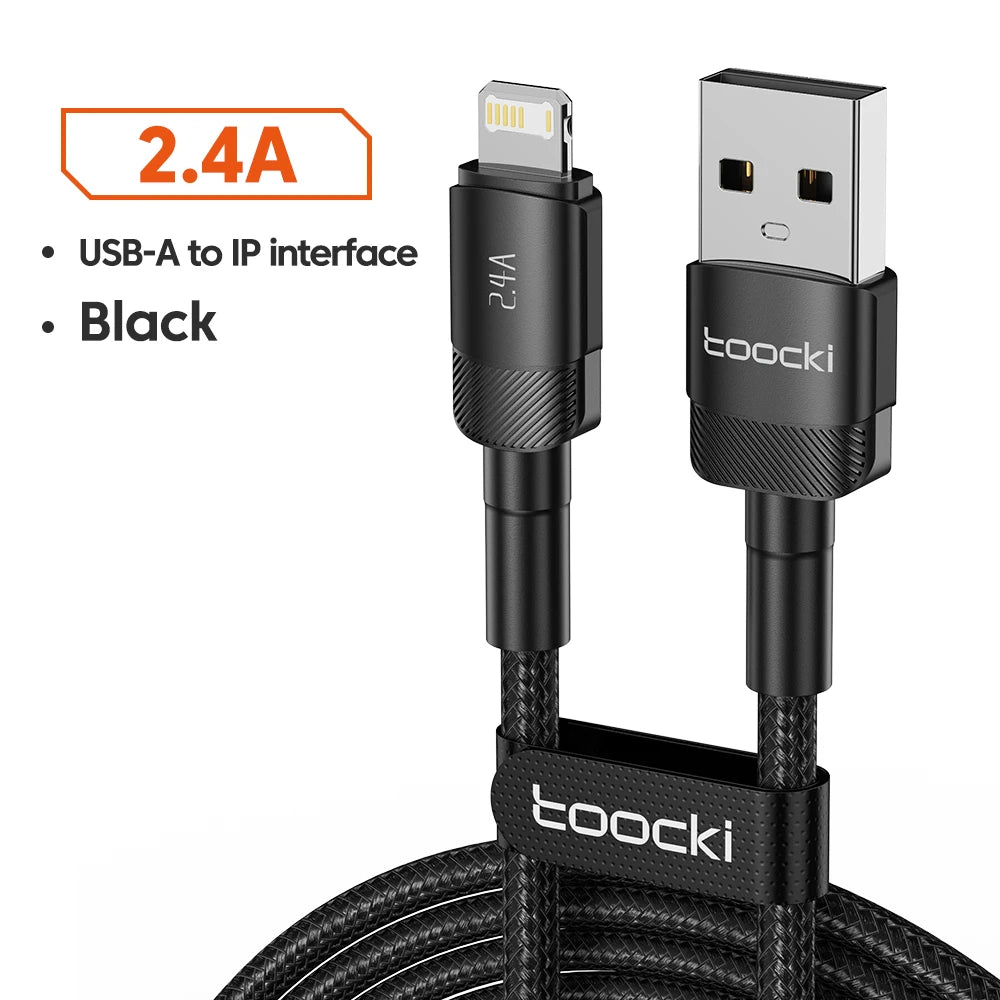 Toocki USB Cable For iPhone 14 13 12 Pro Max X XS XR 8 7 Plus iPad Fast Charging