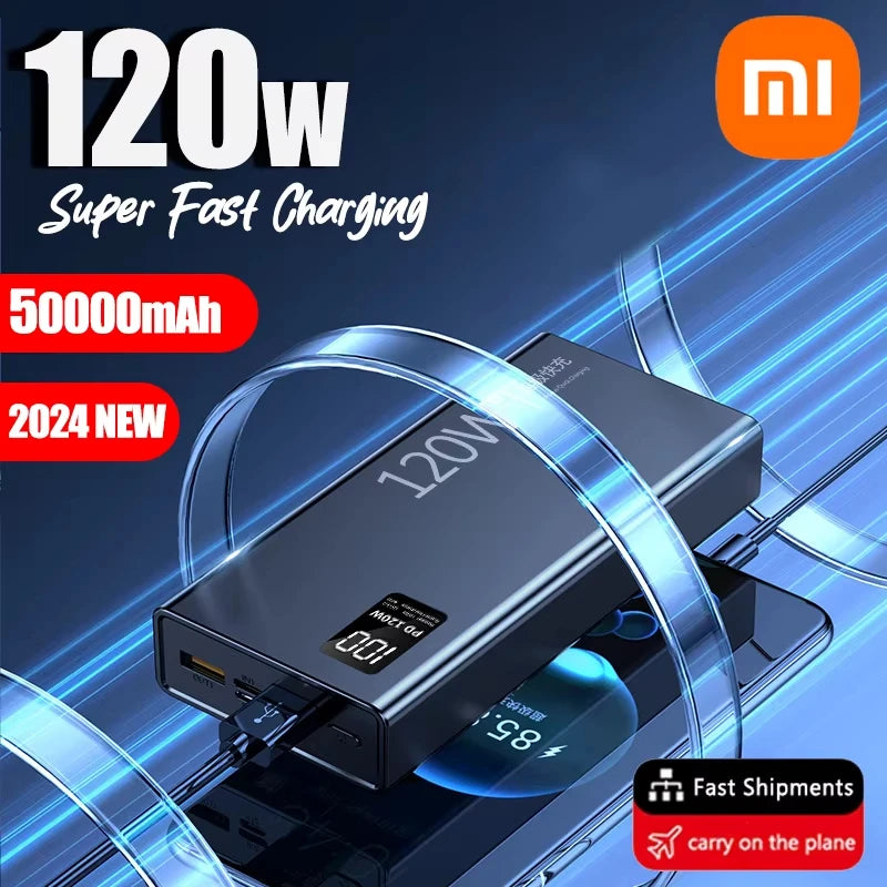 XIAOMI 120W Power Bank 50000mAh High Capacity Fast Charging Powerbank