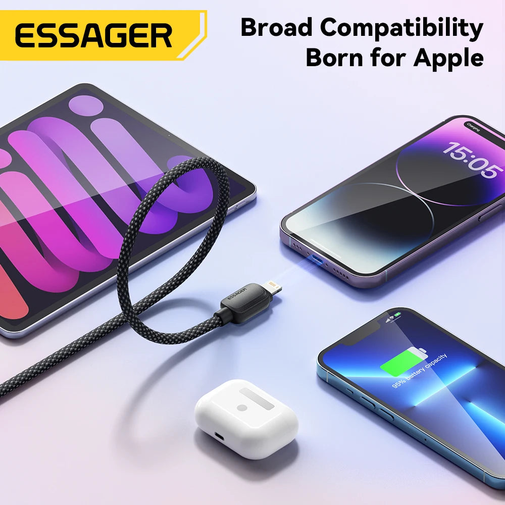 Essager USB Type C Cable For iPhone 14 13 12 11 Pro Max XS PD 20W Fast Charger