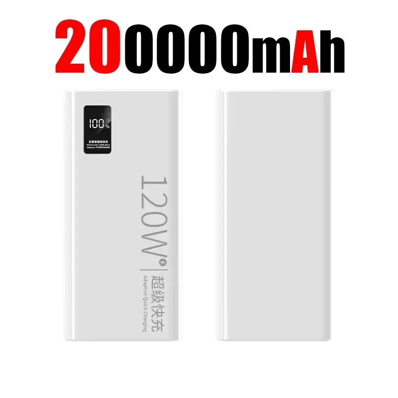 120W High Capacity Power Bank 500000mAh Fast Charger Portable Battery
