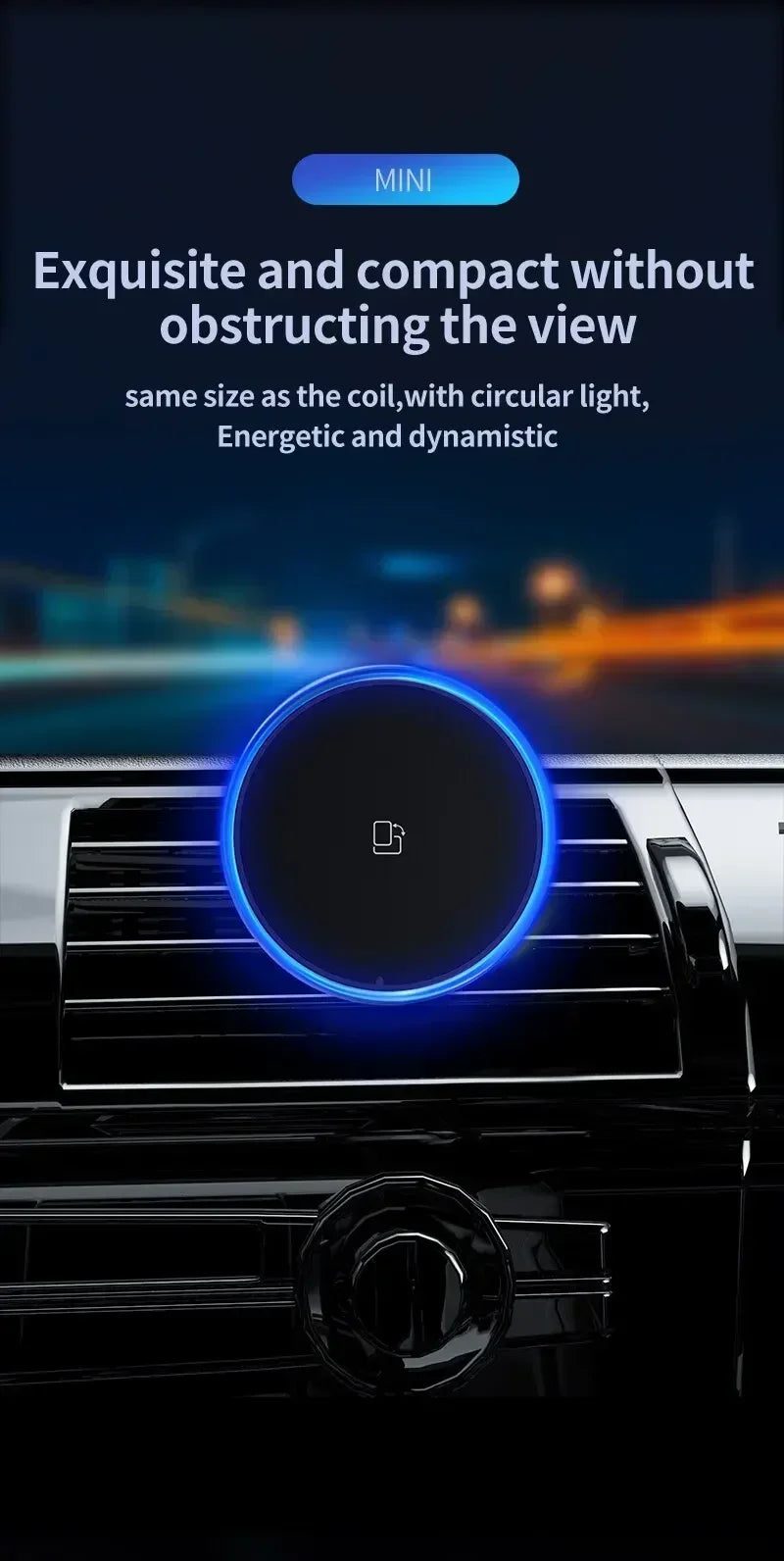 30W Magnetic Car Wireless Chargers RGB LED Light For iPhone 12 13 14 15 Pro Max