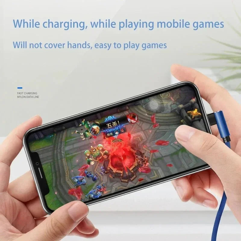 90 Degrees Elbow Line Fast Charging Type C Quick Charge USB C Cable for Gamer