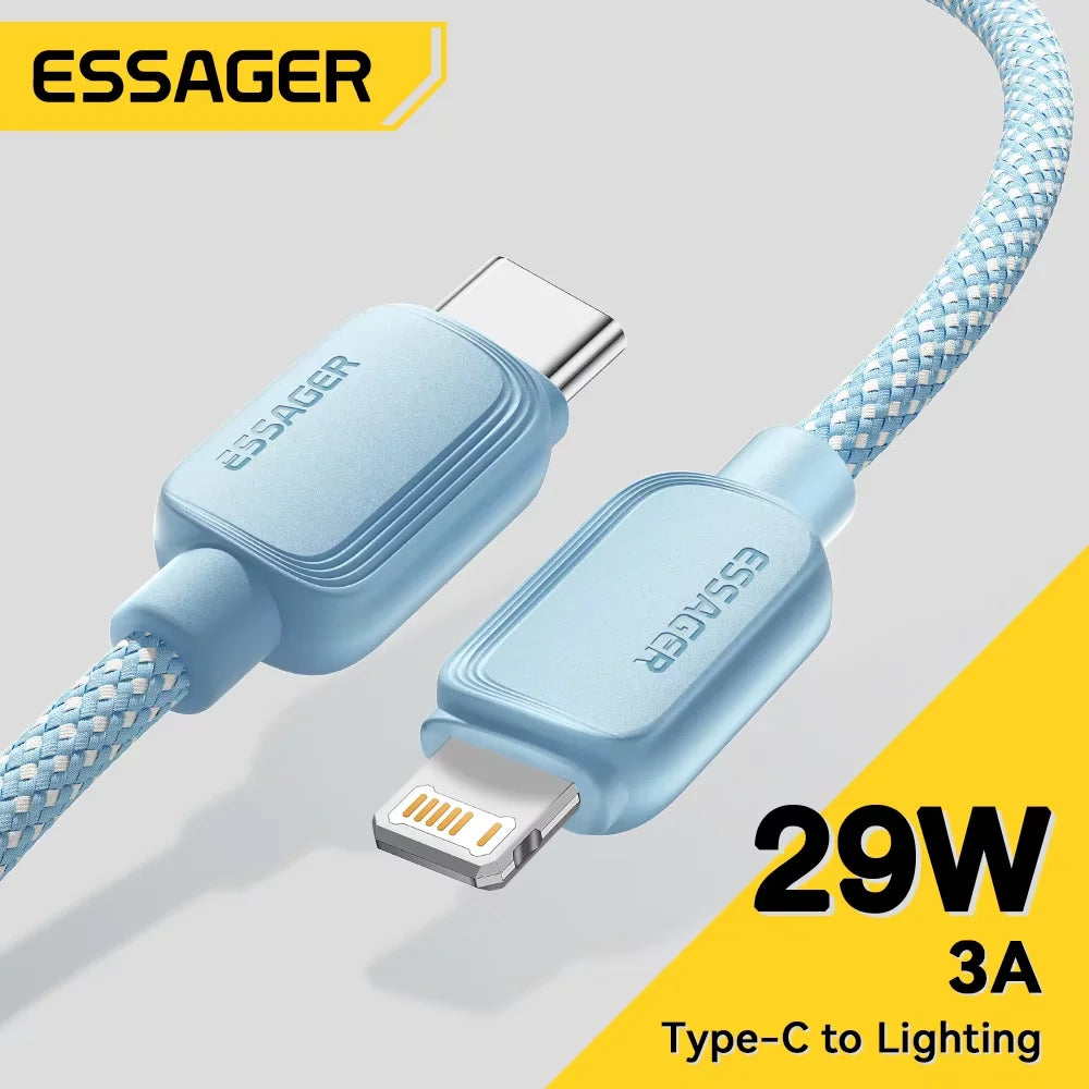 Essager USB Type C Cable For iPhone 14 13 12 11 Pro Max XS PD 20W Fast Charger
