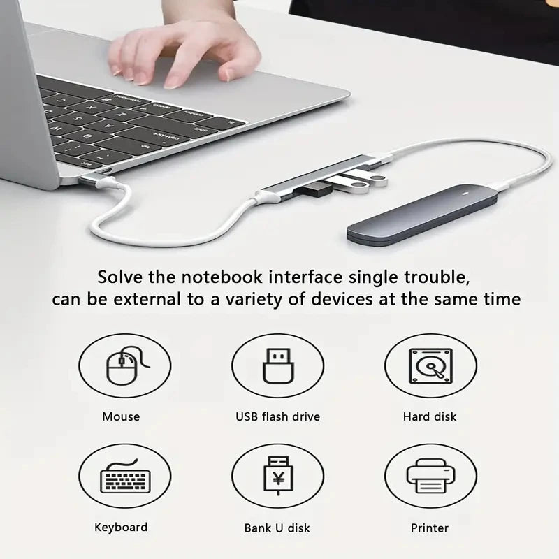 USB HUB 3.0  Extender 4 Port Splitter Adapter OTG Docking Station For Phone