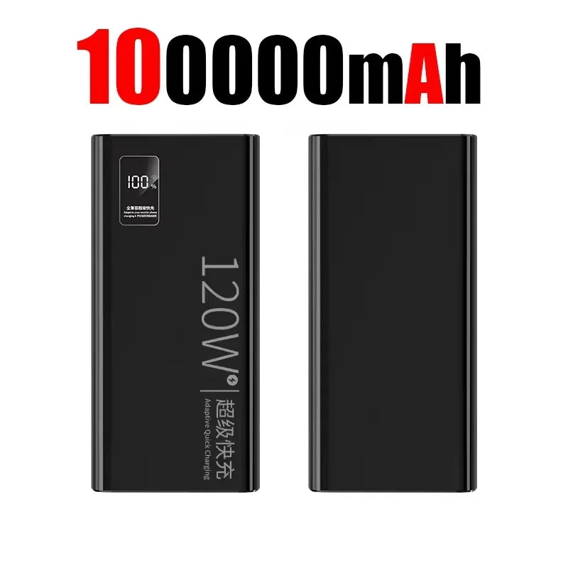 120W High Capacity Power Bank 500000mAh Fast Charger Portable Battery