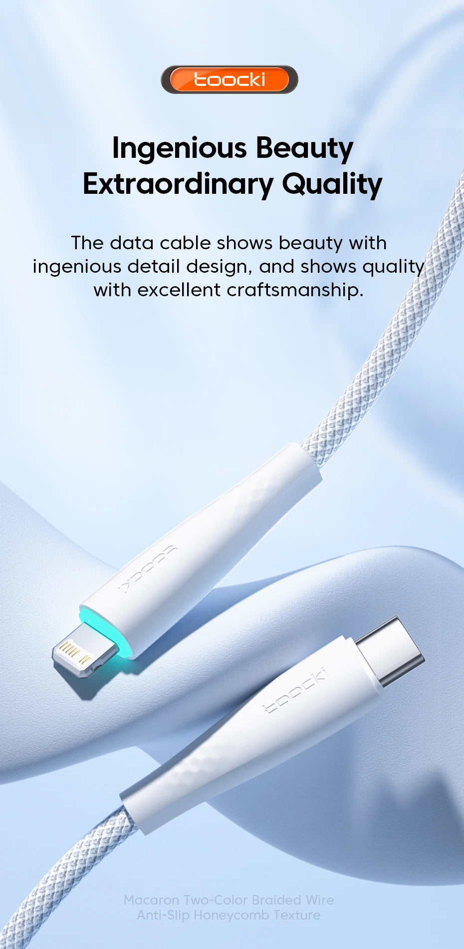 Toocki 2pcs USB C to Lightning Cable PD 20W For iPhone 14 13 12 11 pro max X XR