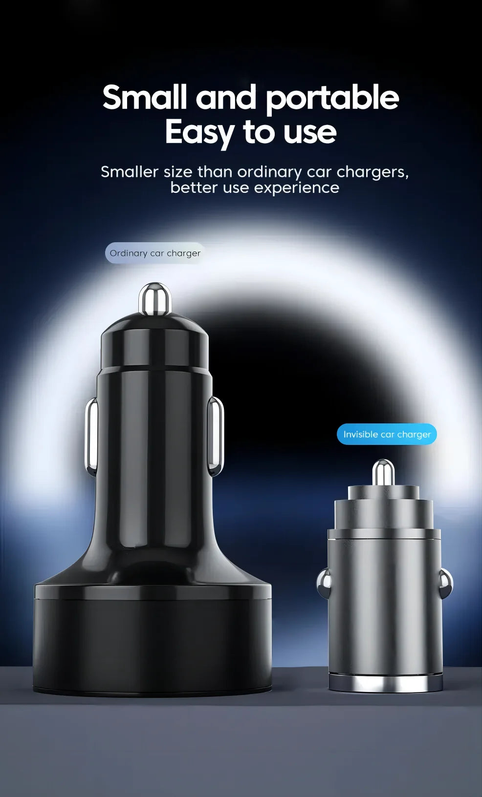Mini 100W PD QC Pull Ring Fast Charging Car Charger USB C Car Phone Charger