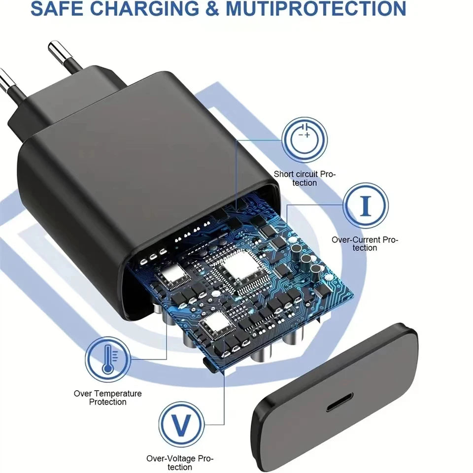 45W PD Charger For Samsung Galaxy S24 S23 S22 Quick Charge 3.0 USB C to Type C