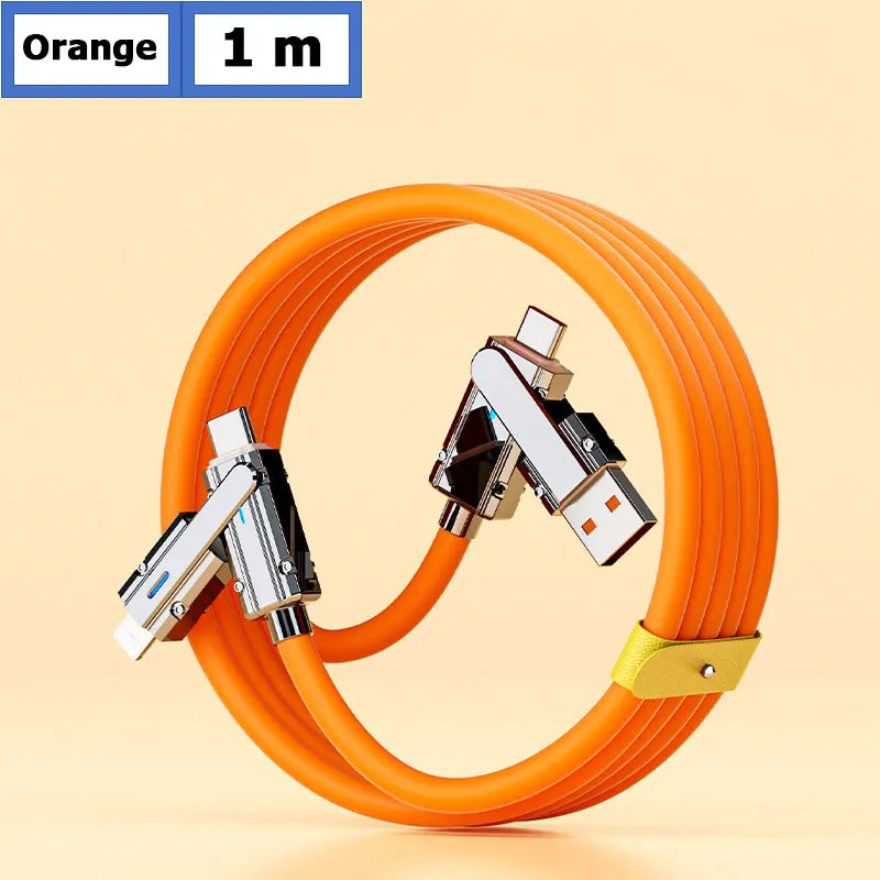 2-to-2 Data Cable 100w Super Fast Charging Cables Zinc Alloy PD 4-in-1 Multi