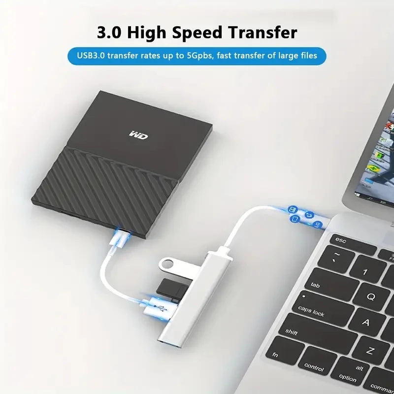USB HUB 3.0  Extender 4 Port Splitter Adapter OTG Docking Station For Phone