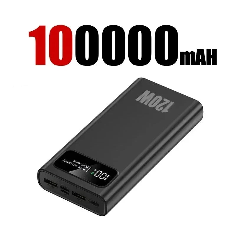 200000mAh 120W Power Bank Fast Charging Portable Ultralarge Capacity