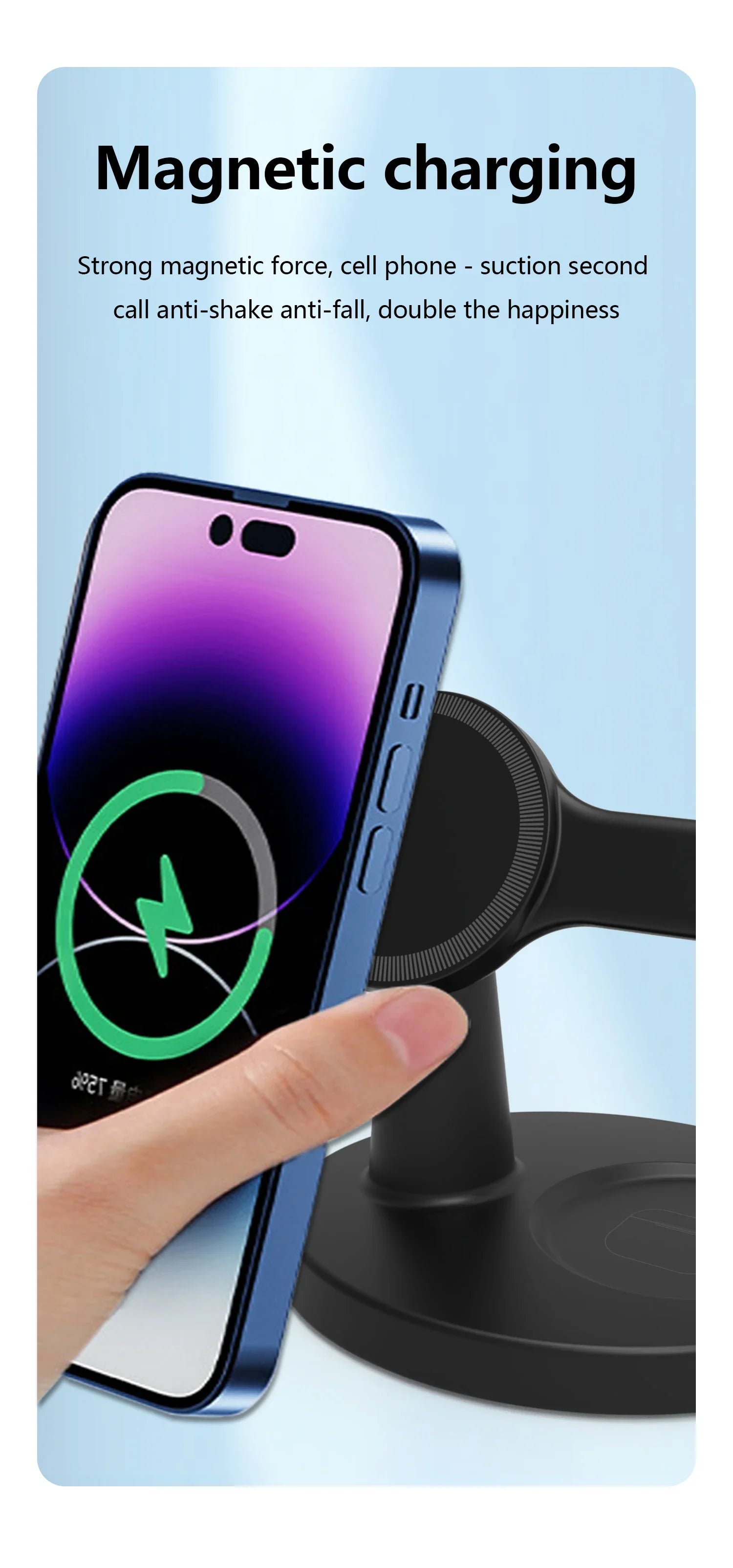 3 In 1 Magnetic Wireless Charger Stand For Magsafe iPhone 16 15 14 13 Pro Max