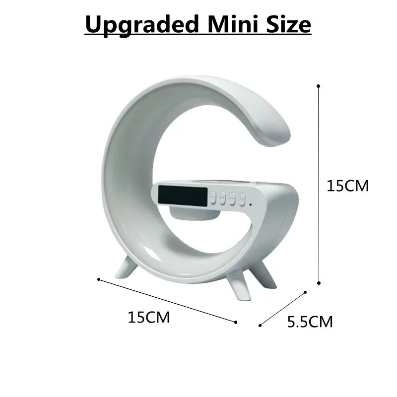 Multifunction Wireless Charger Pad Stand Speaker TF RGB Night Light 15W Fast