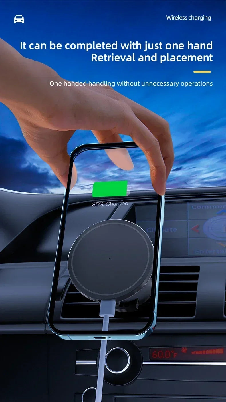 VIKEFON 30W Magnetic Car Wireless Charger For iPhone 12 13 14 15 pro max