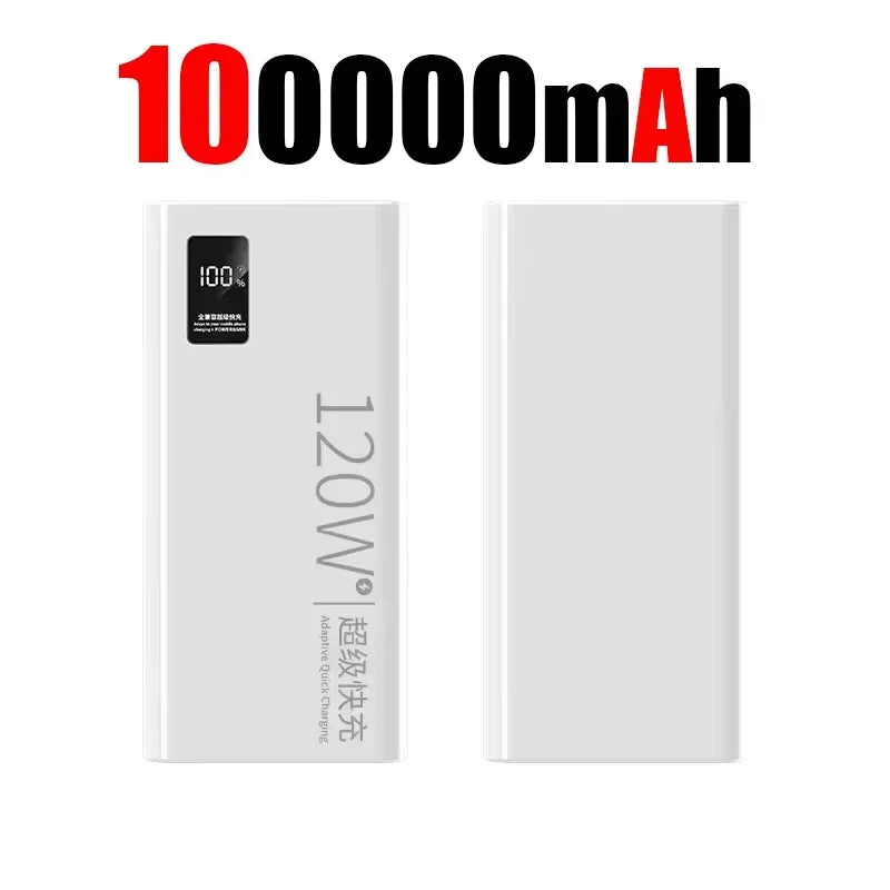 120W High Capacity Power Bank 500000mAh Fast Charger Portable Battery