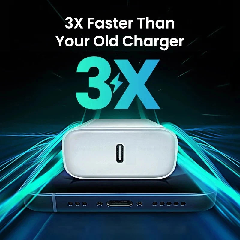 US EU Adapter 20W PD Fast Charger For iPhone 13 12 11 14 15 16 Pro Max Plus