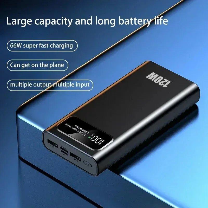 200000mAh 120W Power Bank Fast Charging Portable Ultralarge Capacity