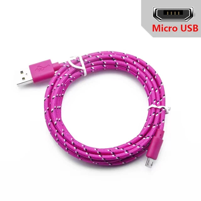 2.4A Micro USB Cable 0.5m/1m/2m/3m Data Sync USB Charge Cable For Samsung