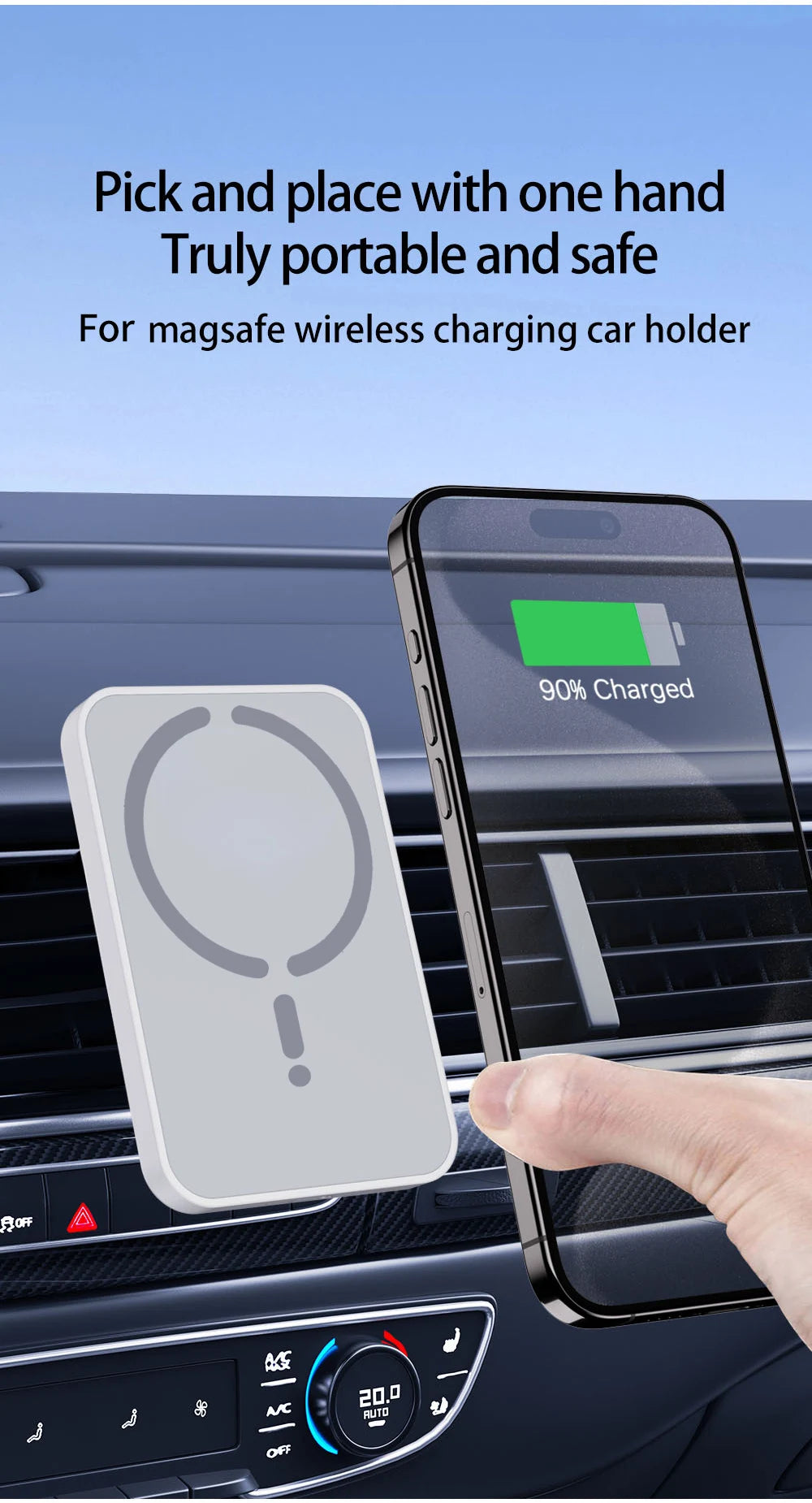15W Magnetic Car Wireless Charger For Magsafe iPhone 12 13 14 15 16 Pro Max
