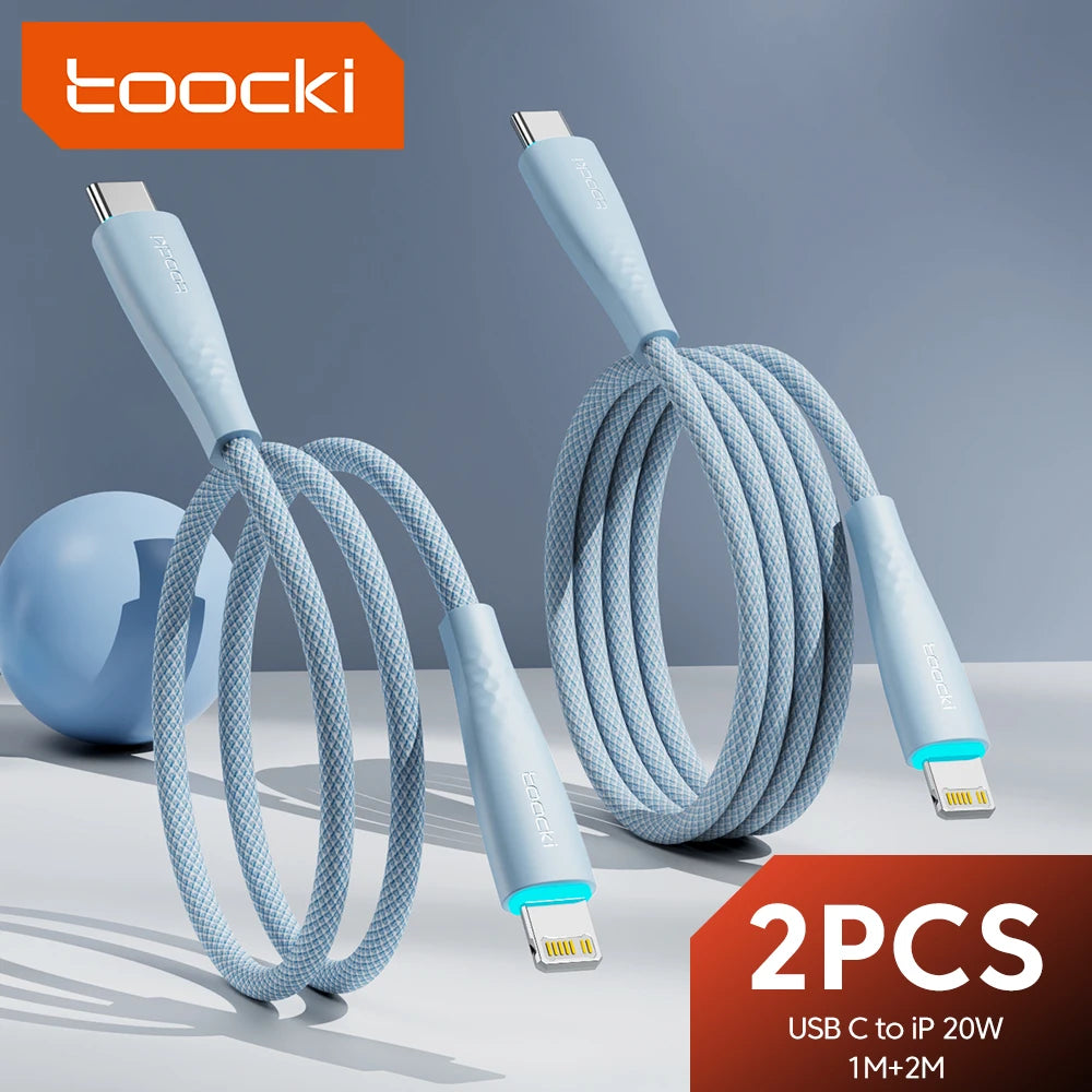 Toocki 2pcs USB C to Lightning Cable PD 20W For iPhone 14 13 12 11 pro max X XR