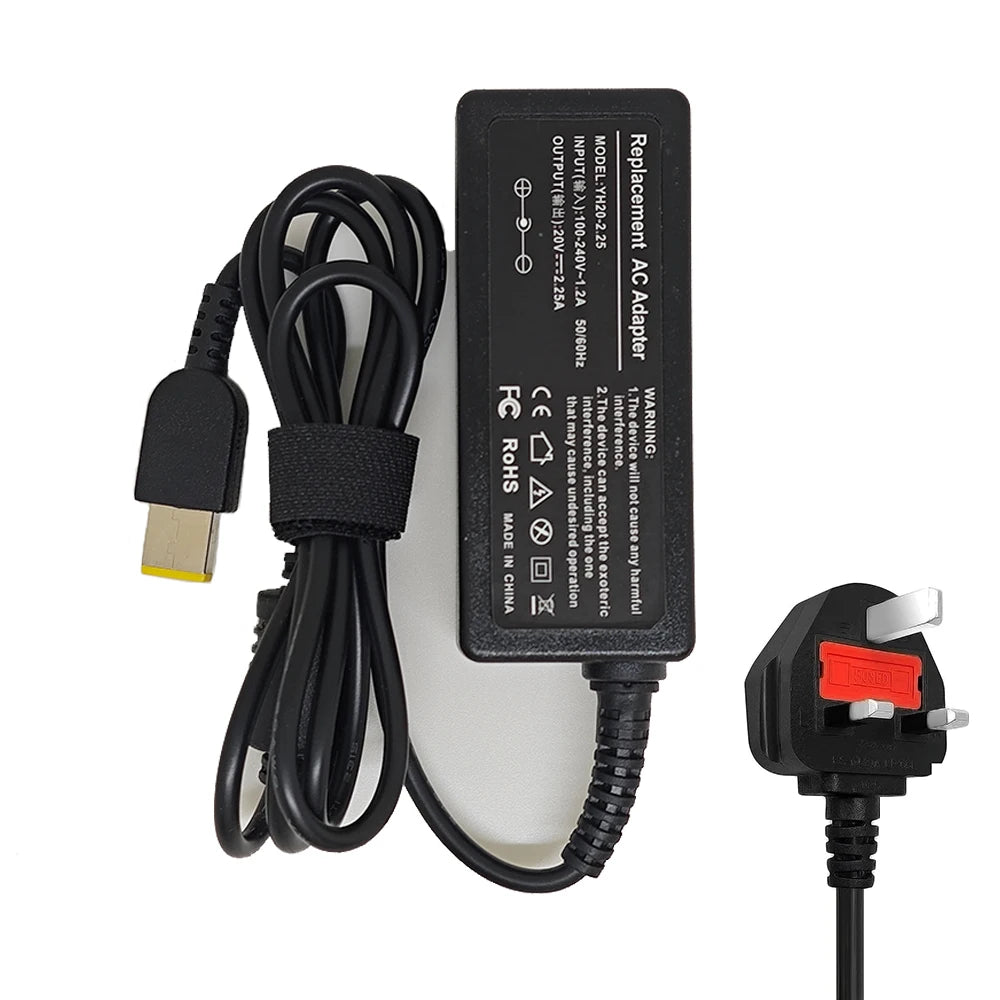 Laptop Charger 45W 20V 2.25A Slim Tip AC Adapter ADLX45NCC3A for Lenovo ThinkPad X230s X240 X240S X250 X260 X270 T440 T440S