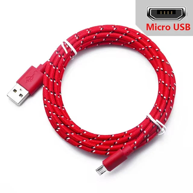 2.4A Micro USB Cable 0.5m/1m/2m/3m Data Sync USB Charge Cable For Samsung
