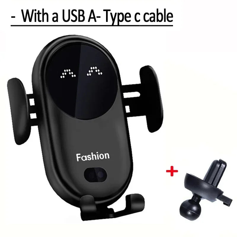 Infrared Induction Car Wireless Charger Stand Car Air Vent Clamp for iPhone 16~12 Pro Max Samsung Galaxy S25/S24 Fast Charging