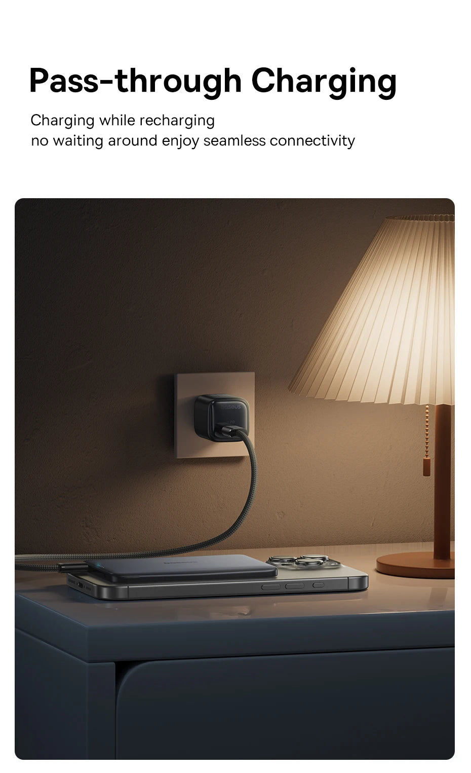 Baseus 5000mAh Magnetic Power Bank 15W Wireless 20W Wired Charging Thin