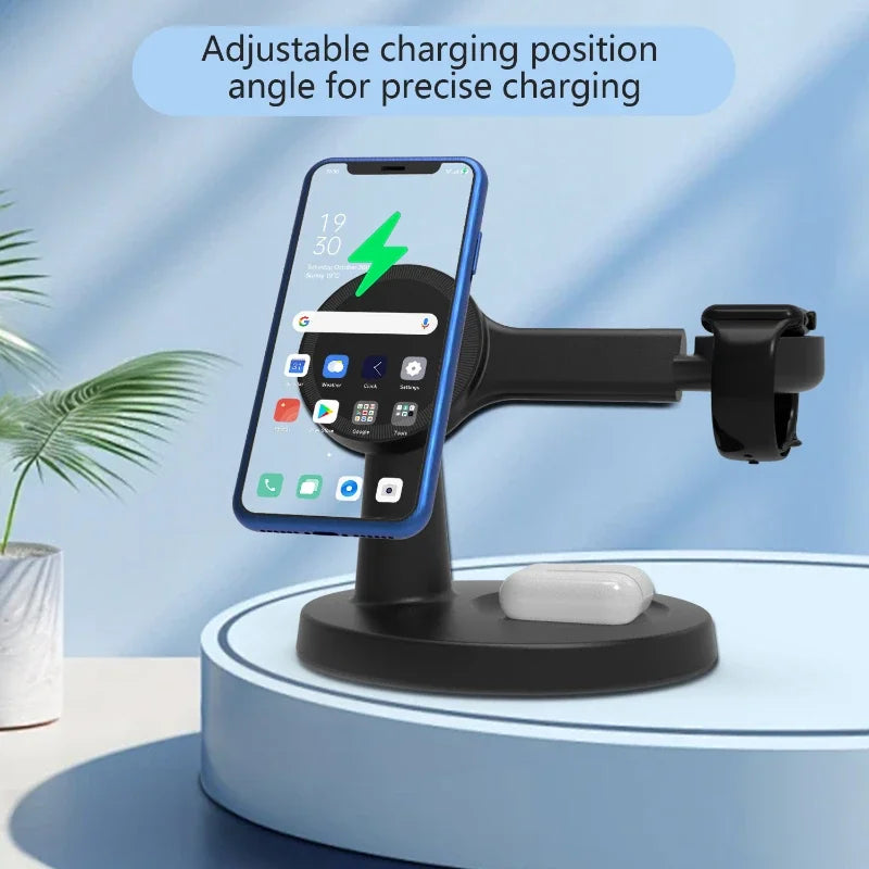 3 In 1 Magnetic Wireless Charger Stand For Magsafe iPhone 16 15 14 13 Pro Max