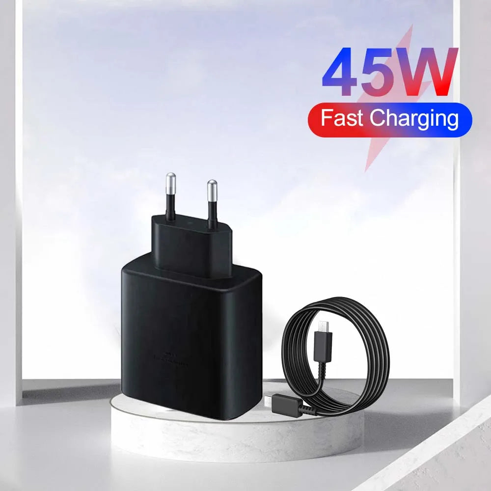 45W PD Charger For Samsung Galaxy S24 S23 S22 Quick Charge 3.0 USB C to Type C