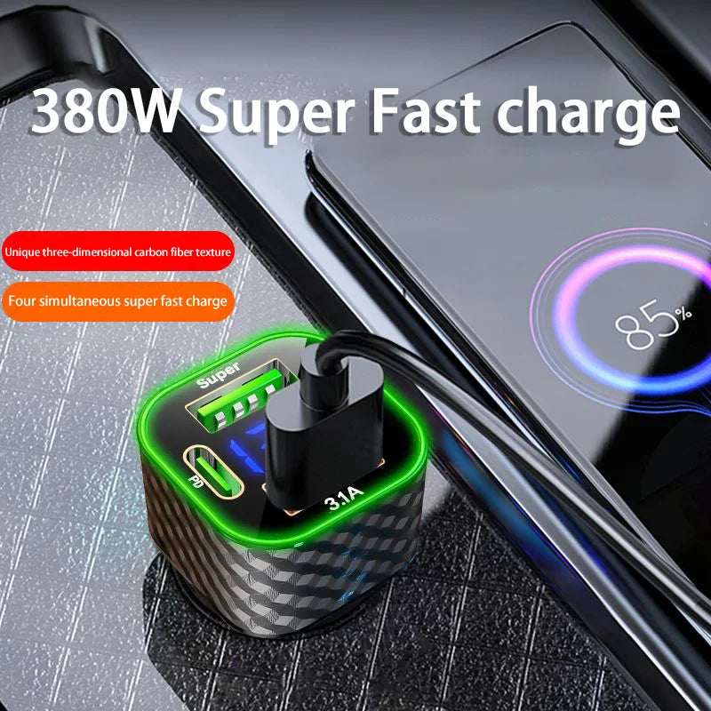 Xiaomi USB C Car Phone Charger Dual PD 4 in 1 with Voltage Display Super Fast