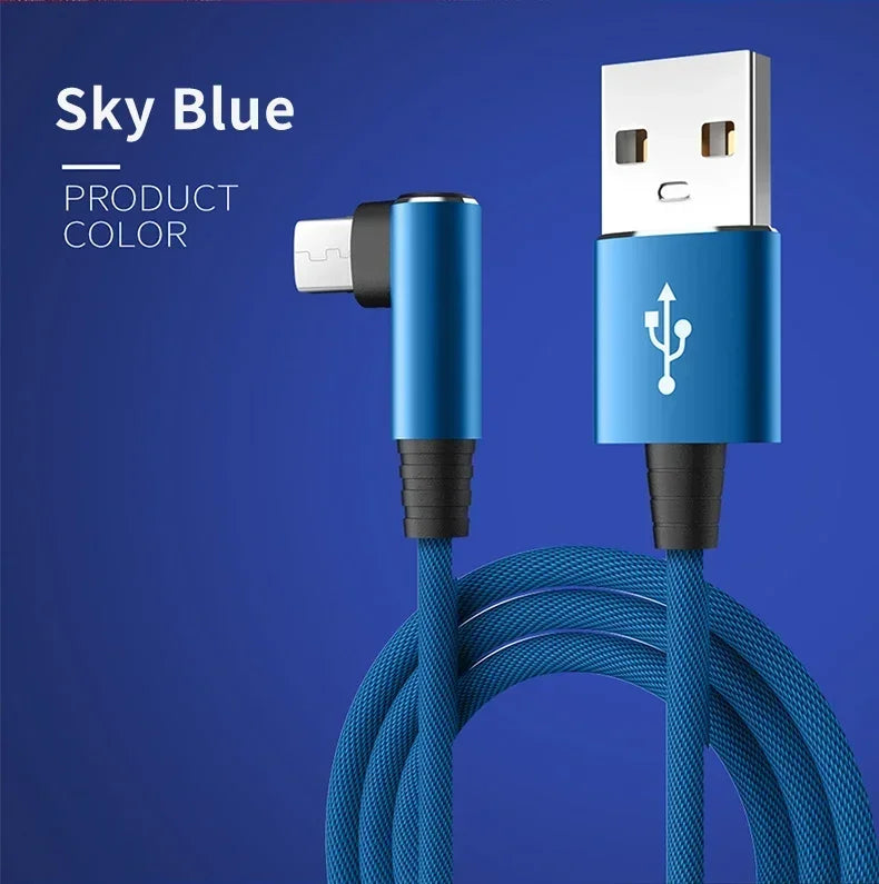 90 Degrees Elbow Line Fast Charging Type C Quick Charge USB C Cable for Gamer