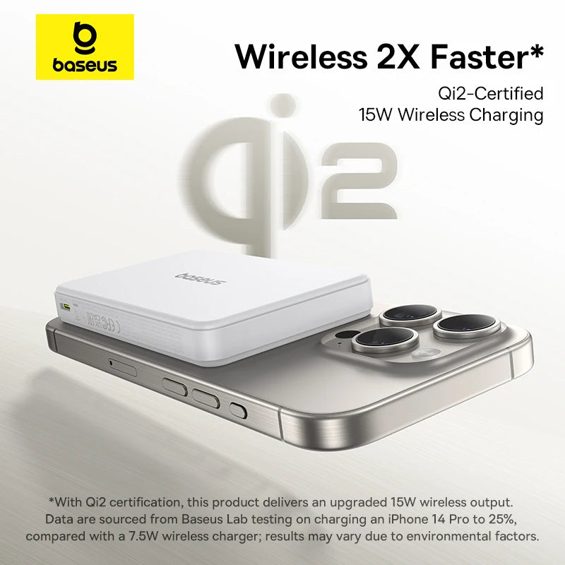 Baseus Qi2 Magnetic Power Bank 10000mah 15W Wireless Charging 22.5W