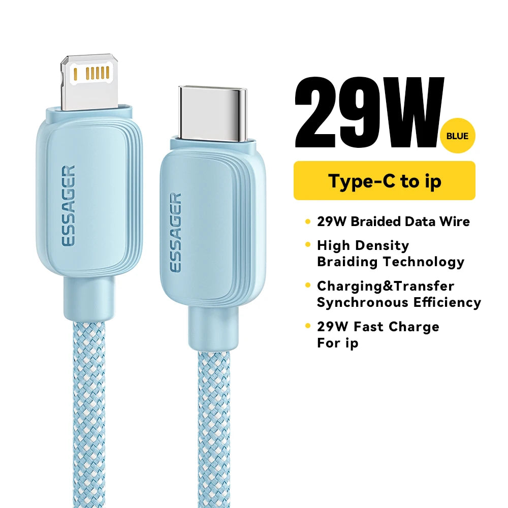 Essager USB Type C Cable For iPhone 14 13 12 11 Pro Max XS PD 20W Fast Charger