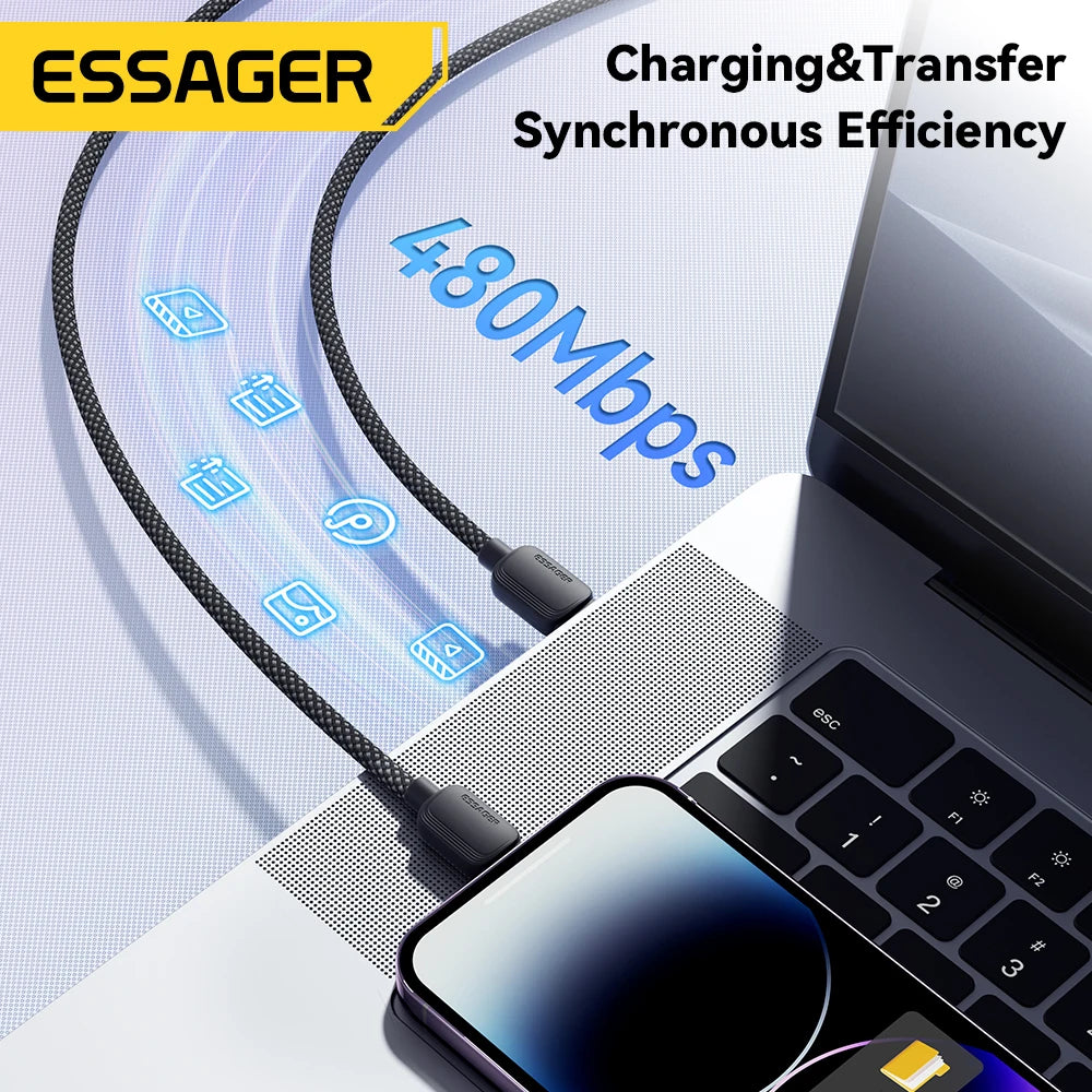 Essager USB Type C Cable For iPhone 14 13 12 11 Pro Max XS PD 20W Fast Charger