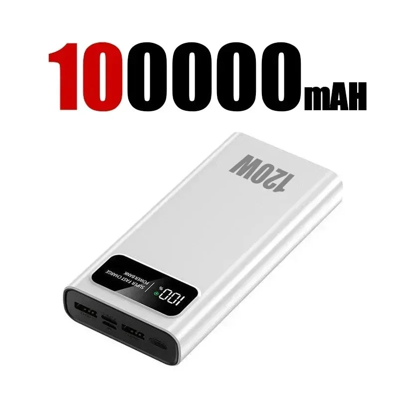 200000mAh 120W Power Bank Fast Charging Portable Ultralarge Capacity