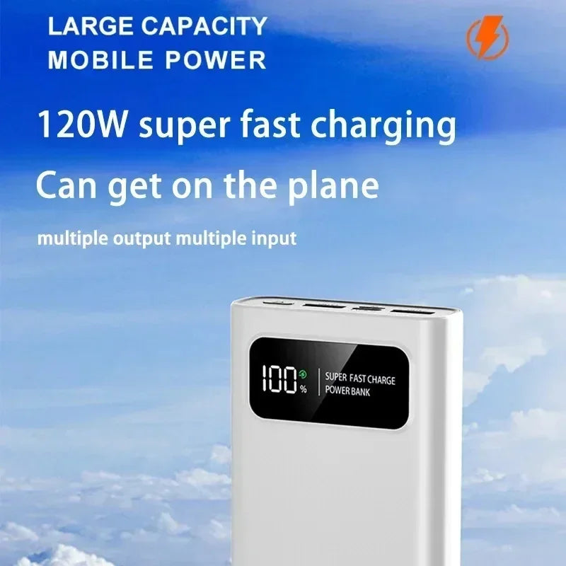 200000mAh 120W Power Bank Fast Charging Portable Ultralarge Capacity