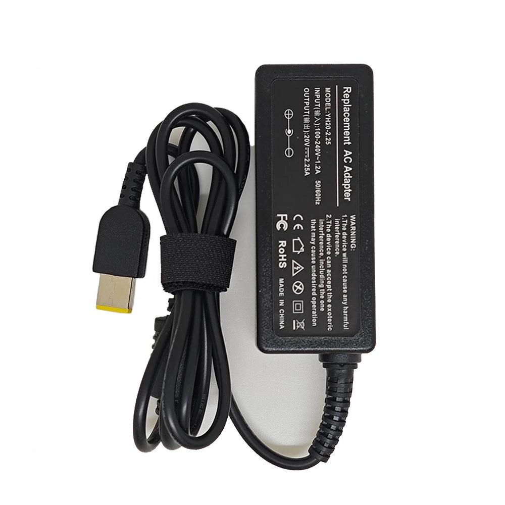 Laptop Charger 45W 20V 2.25A Slim Tip AC Adapter ADLX45NCC3A for Lenovo ThinkPad X230s X240 X240S X250 X260 X270 T440 T440S