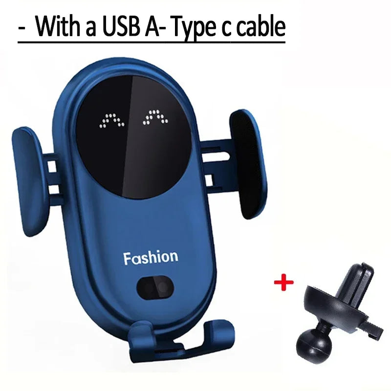 Infrared Induction Car Wireless Charger Stand Car Air Vent Clamp for iPhone 16~12 Pro Max Samsung Galaxy S25/S24 Fast Charging
