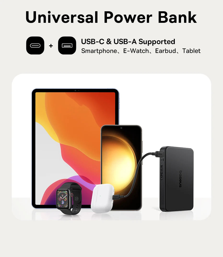 Baseus Qi2 Magnetic Power Bank 10000mah 15W Wireless Charging 22.5W